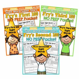 英语启蒙自然拼读作业纸sight words300个高频词涂色本描红练习册