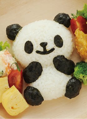 日本Arnest小熊猫饭团模具 便当寿司饼干三明治咖喱饭DIY烘焙工具