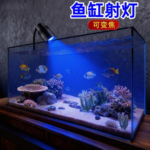 海缸灯蓝光灯小型鱼缸射灯氛围灯造景珊瑚灯专用灯海葵海水鱼缸灯