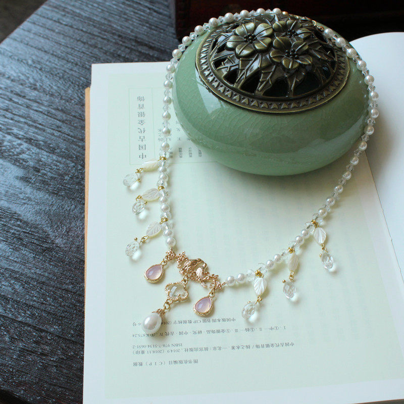 【鸟鸣涧】夕颜古风手作原创设计手工汉服珍珠软璎珞项圈百搭项链|msdalam kategori Aksesori/Barang Kemas Fesyen, kalung - dari Buy2taobao.com untuk memberikan perkhidmatan ejen Taobao profesional membeli