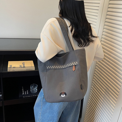 AZN新品   女单肩包托特包设计感2025秋大容量手提挎包帆布包9.23