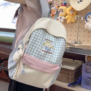 8.1花曦家新品 宽肩带少女双肩包初中生背包2025大容量高中生书包