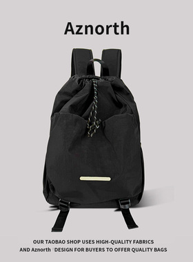 AZN新品双肩包女日系大容量高颜值背包黑色双肩学生上课书包11.24