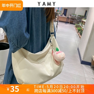 5.9花曦家新品/女大学生单肩斜挎包休闲百搭上课包森系通勤大挎包