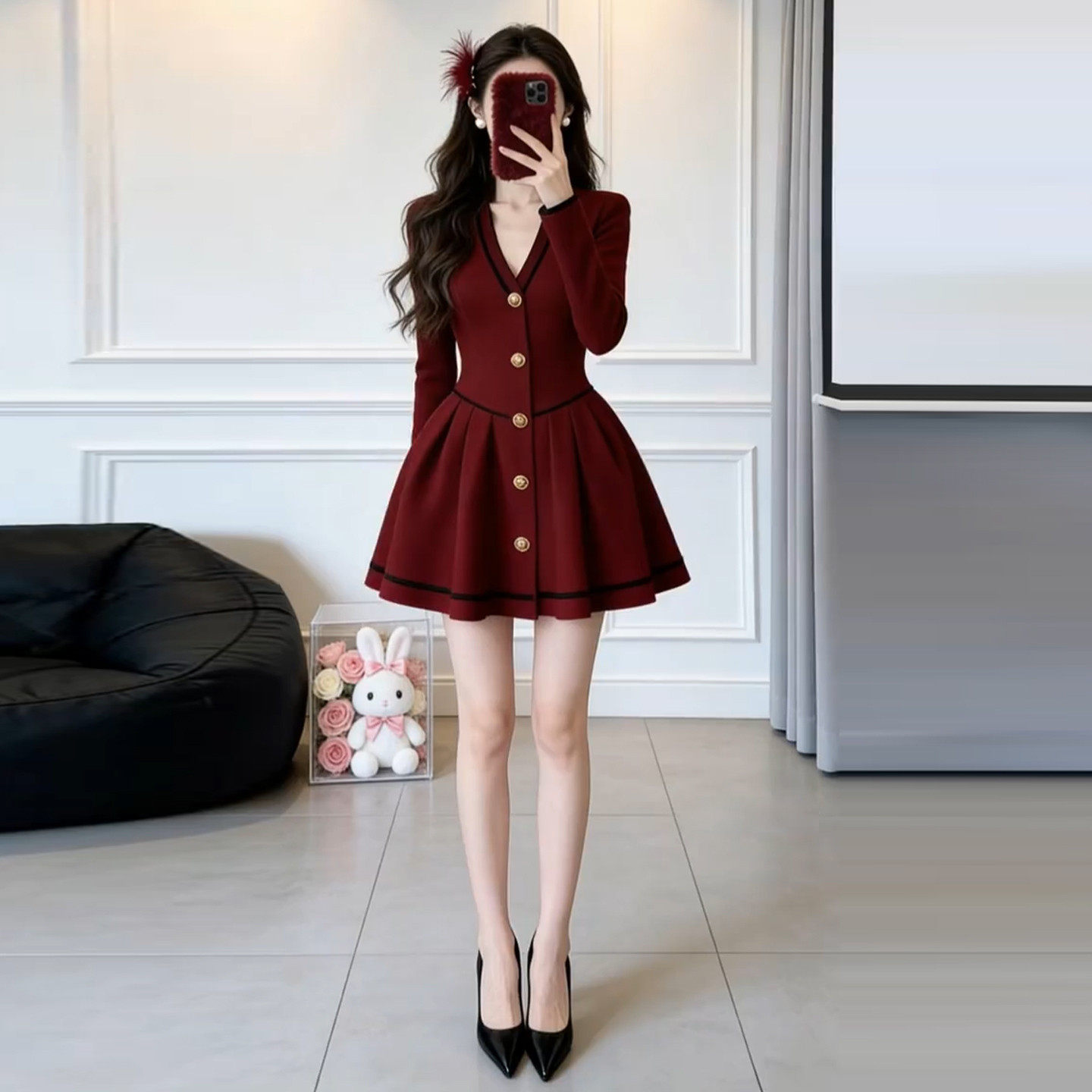 富家千金风毛衣连衣裙子女春季2026新款巨好看穿搭一整套短裙套装,女装/女士精品,连衣裙,淘宝优惠券,粉丝福利购,淘宝优惠卷