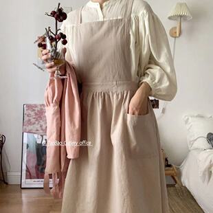 Cutlery丨日式纯棉有口袋围裙家务厨房花艺师咖啡店工作服