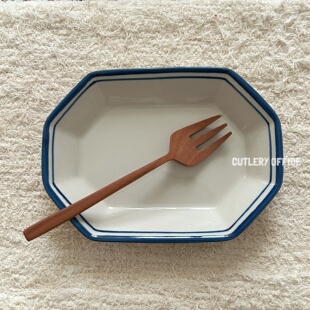 Cutlery | 复古经典简约线条韩国博主onnuk同款八角盘小众早餐碟