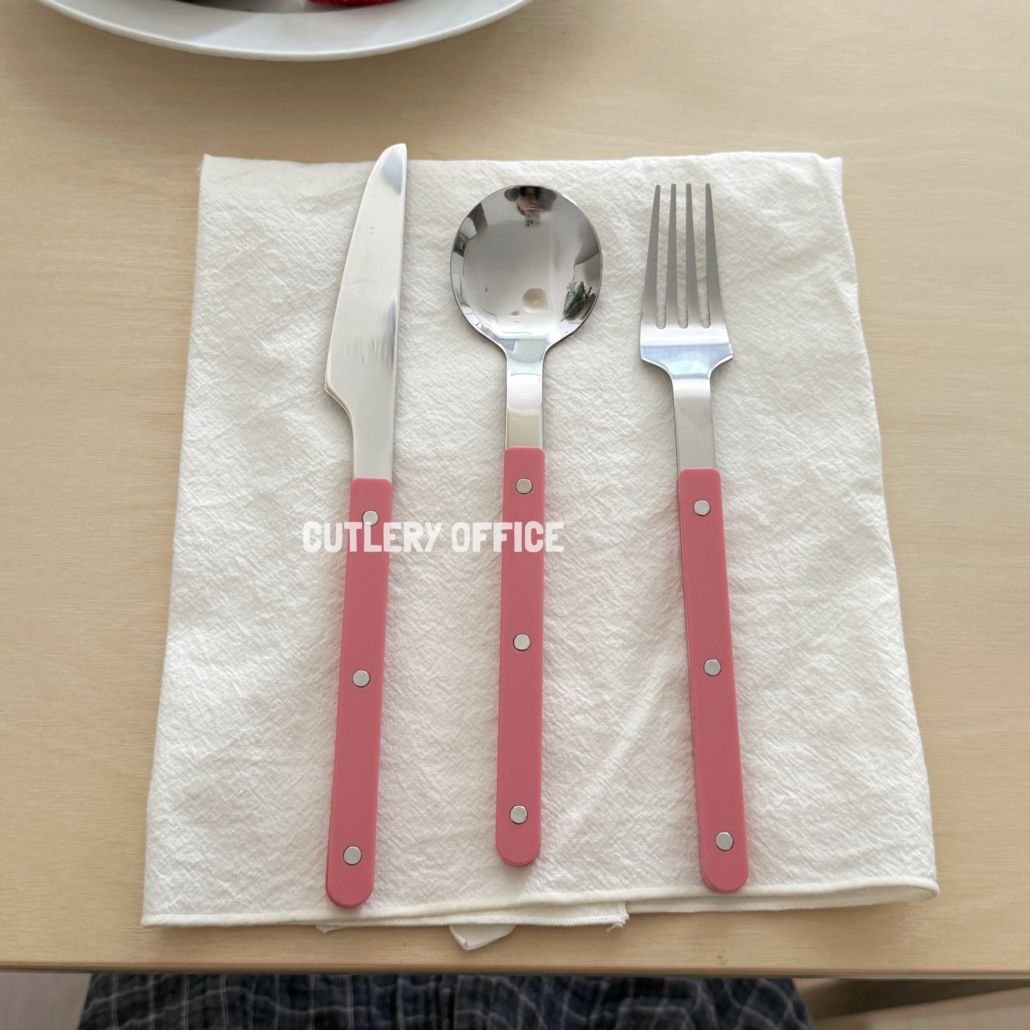 Cutlery丨多巴胺超好看粉色韩式西餐刀叉勺可爱餐具 - 实物图