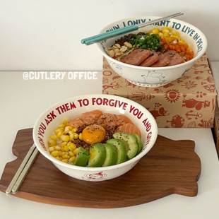 Cutlery | 芬兰姆明正品一人食拉面汤碗陶瓷大容量饭碗