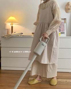 Cutlery丨韩风甜美棉麻百褶全棉围裙家务厨房花店咖啡店工作服