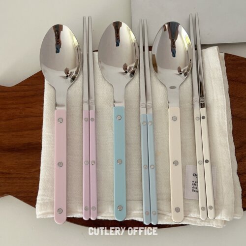 法式马卡龙手柄食品级不锈钢餐具