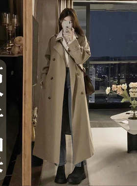 高个子风衣加长版外套薄款女到脚踝2026春秋冬新款英伦超长款大衣