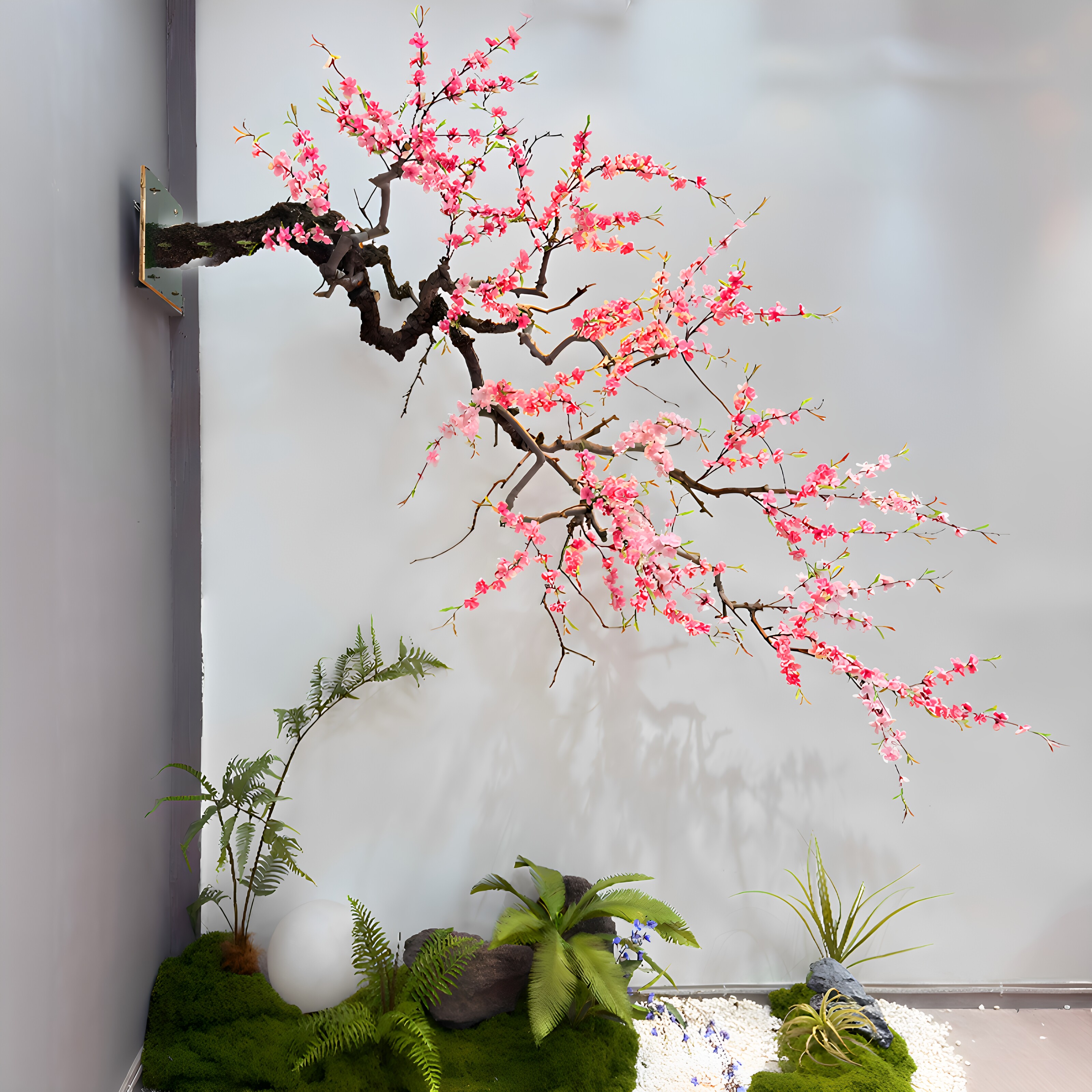 仿真桃花橱窗客厅酒店壁挂造景