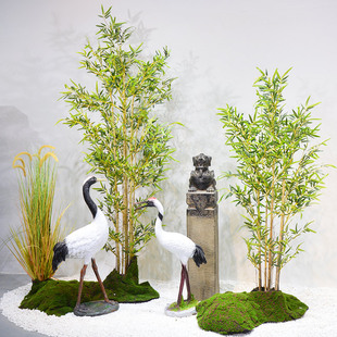 定制中式景观仿真竹林造景现代楼梯间橱窗商店角落装饰竹子摆件