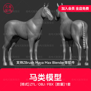ZBrush怪动物马驴骡子头像3D雕塑摆件装饰品影视手办打印zb高模型