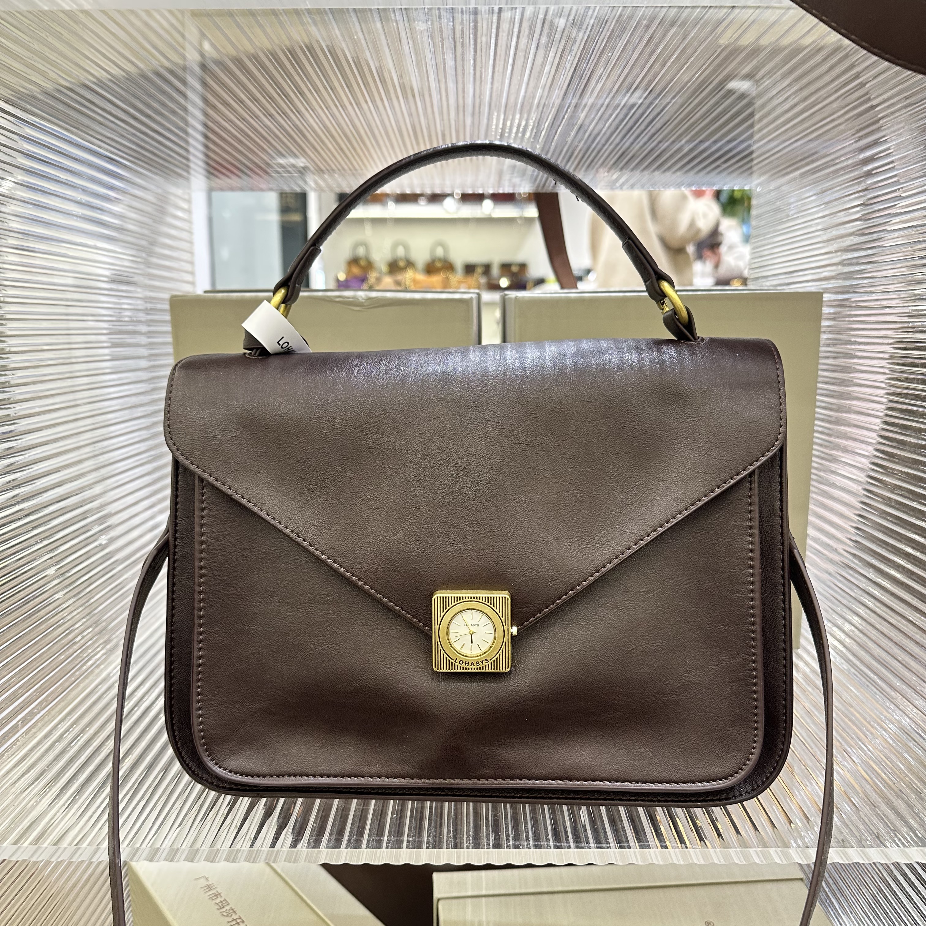 乐花惜时2025原创锁扣包包时尚手提邮差包女高级感通勤单肩斜挎包