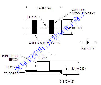 HSMA-C265  贴片反面1206黄灯 超亮  全新原装