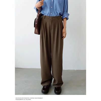 春秋新款直筒裤阔腿休闲西装裤女