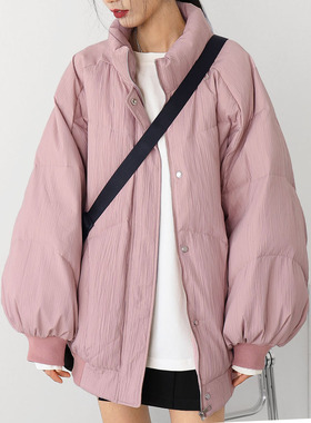 CHICVEN「万物生长」小众压褶肌理感连帽茧型蓬松羽绒服外套女冬