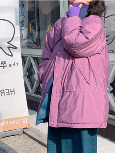 2025春季两面穿羽绒服女中长款新款宽松加厚保暖立领羽绒工装外套