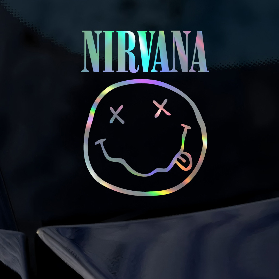 涅槃乐队NIRVANA同款笑脸车贴