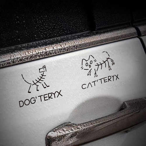 始祖猫狗个性创意车窗玻璃贴纸