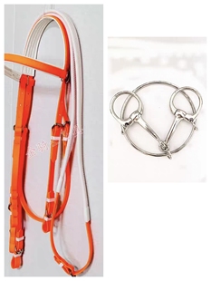 全套水勒缰绳配速度衔铁三件套口衔套装PVC马具配件马术用品马嚼