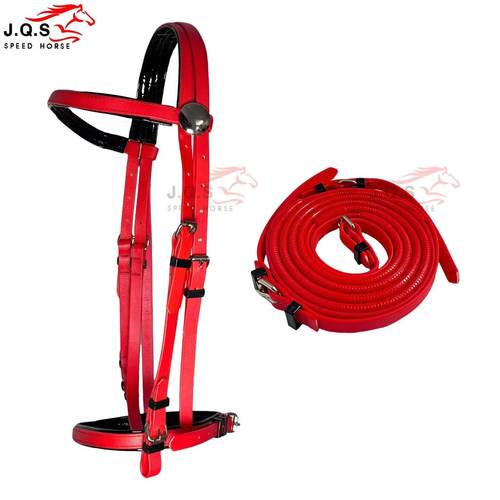 PVC带鼻革水勒缰绳结实耐用防冻彩色马叉子马具马术用品