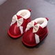 保暖红色生日婴儿鞋 宝宝鞋 软底 公主鞋 女童棉鞋 冬季 加绒女1周岁鞋