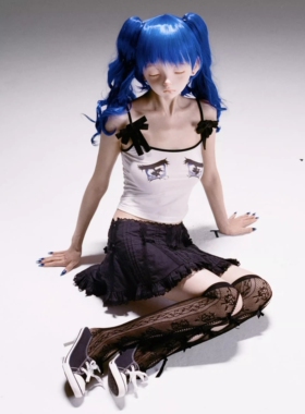 【Nodress】 新款白色“No cry”哭泣眼睛印花吊带背心女无袖内搭