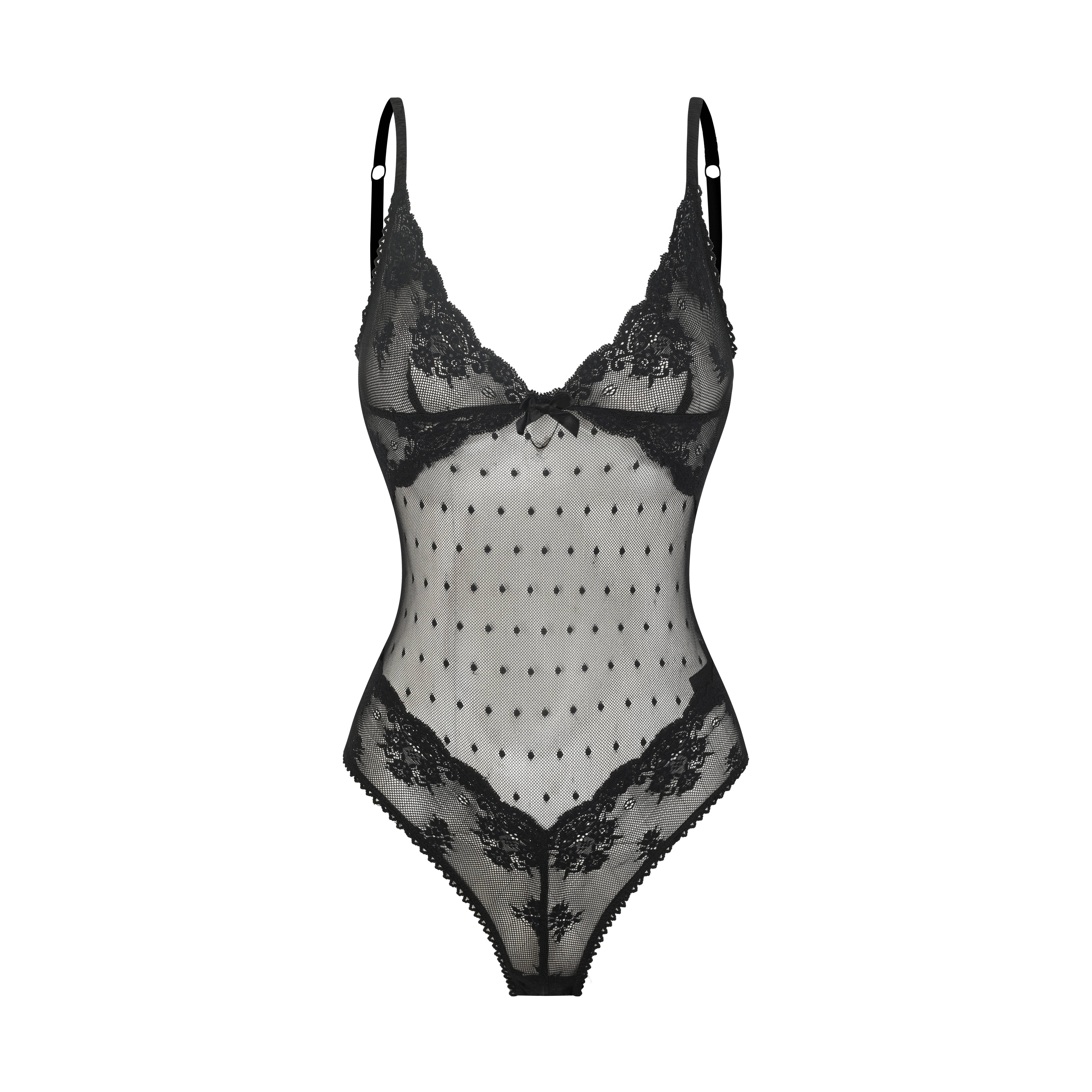 Nodress 黑色蕾丝蝴蝶结吊带连体衣