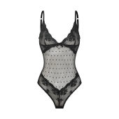 Nodress 黑色蕾丝蝴蝶结吊带连体衣