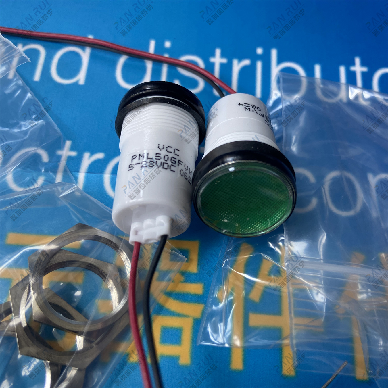 PML50GFVW VCC LED面板指示灯 绿色透明 5V 20mA 引线 139.70mm