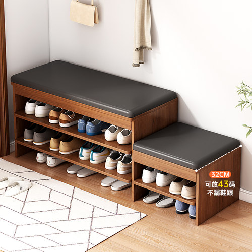 入户换鞋凳门口家用鞋柜坐凳一体软包坐垫可坐鞋架玄关进门穿鞋凳