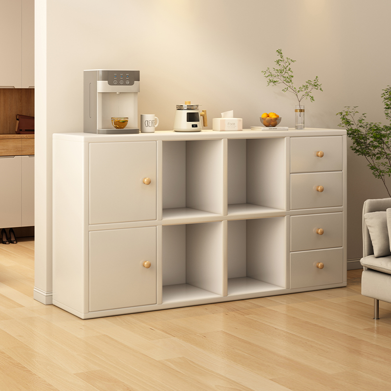 实木收纳柜沙发边柜客厅一体靠墙置物柜茶水柜家用矮书柜储物柜子