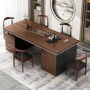 茶桌椅组合新中式泡茶台喝茶桌家用小户型实木色泡茶桌办公室茶几