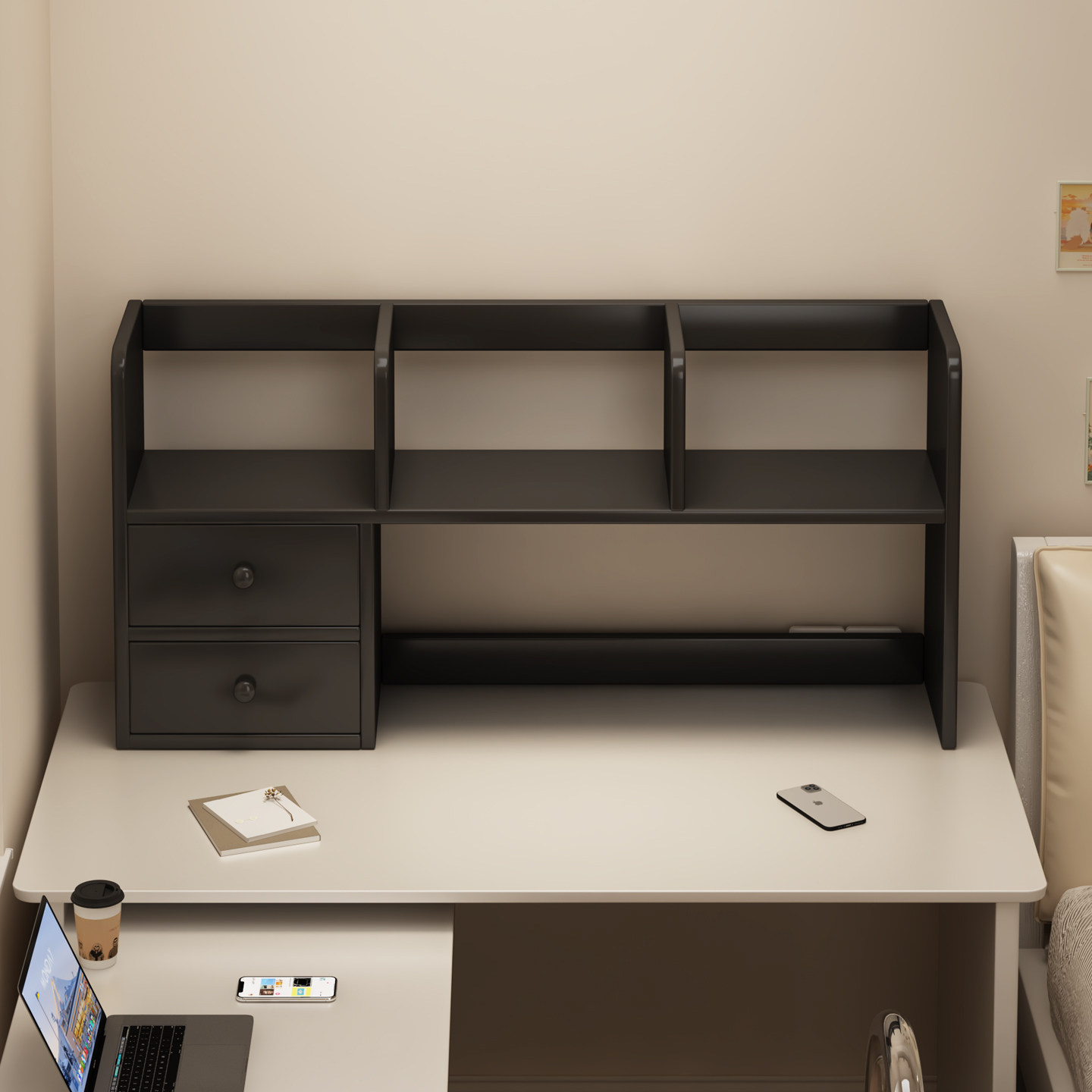 实木桌面书架书桌上置物架立式家用台面书柜办公室多层书本收纳层,住宅家具,书架,淘宝优惠券,粉丝福利购,淘宝优惠卷