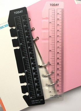 A6A7笔记本活页书签软尺today尺记事本A5B5A4透明刻度尺手帐周边