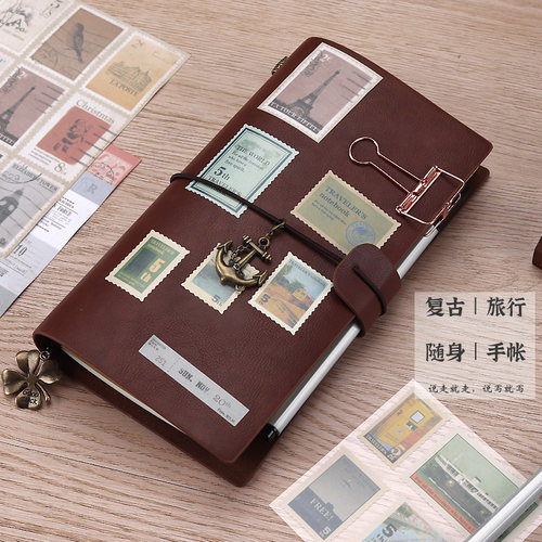 tn旅行手帐本活页复古皮质手账本