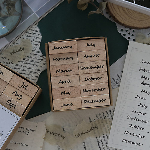 当然月份星期基础日付印画手帐