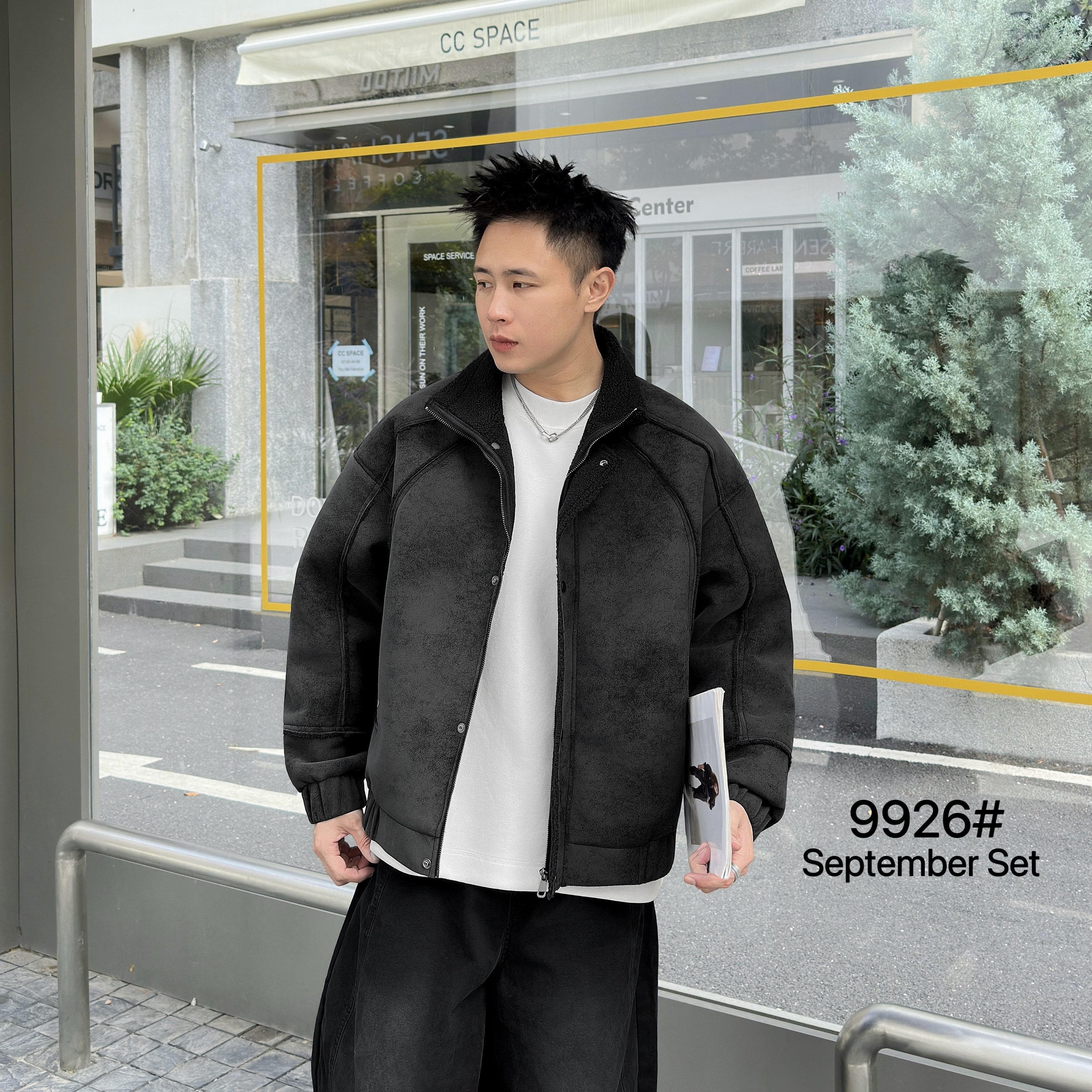 MXS2025冬季新款皮毛一体羊羔绒外套男高级感痞帅青年冬季外套