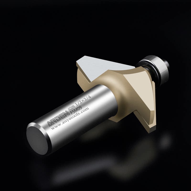 台湾雅登木工45°度斜角刀具电木铣修边机刀滚珠斜边倒角修边铣刀