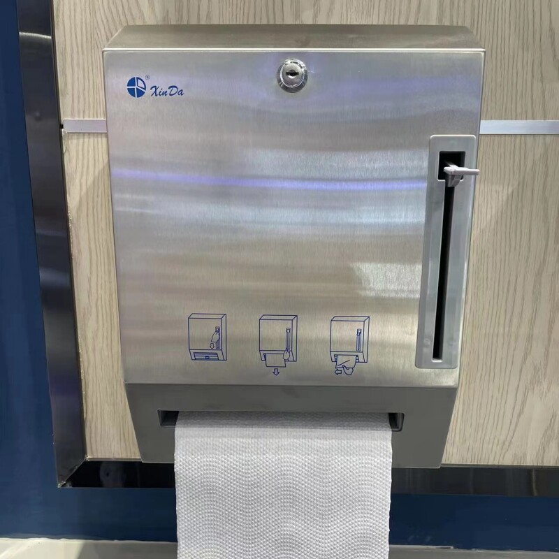 信达CZQ20K不锈钢壁挂式自动感应出纸器卷纸盒大卷纸巾送纸机