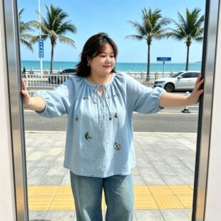 特大码300斤胖mm夏季新款韩版刺绣系带衬衫宽松显瘦泡泡袖上衣女