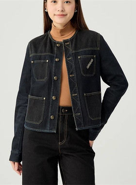 正品同款女装205春夏新款百搭宽松圆领牛仔休闲外套女上衣140008