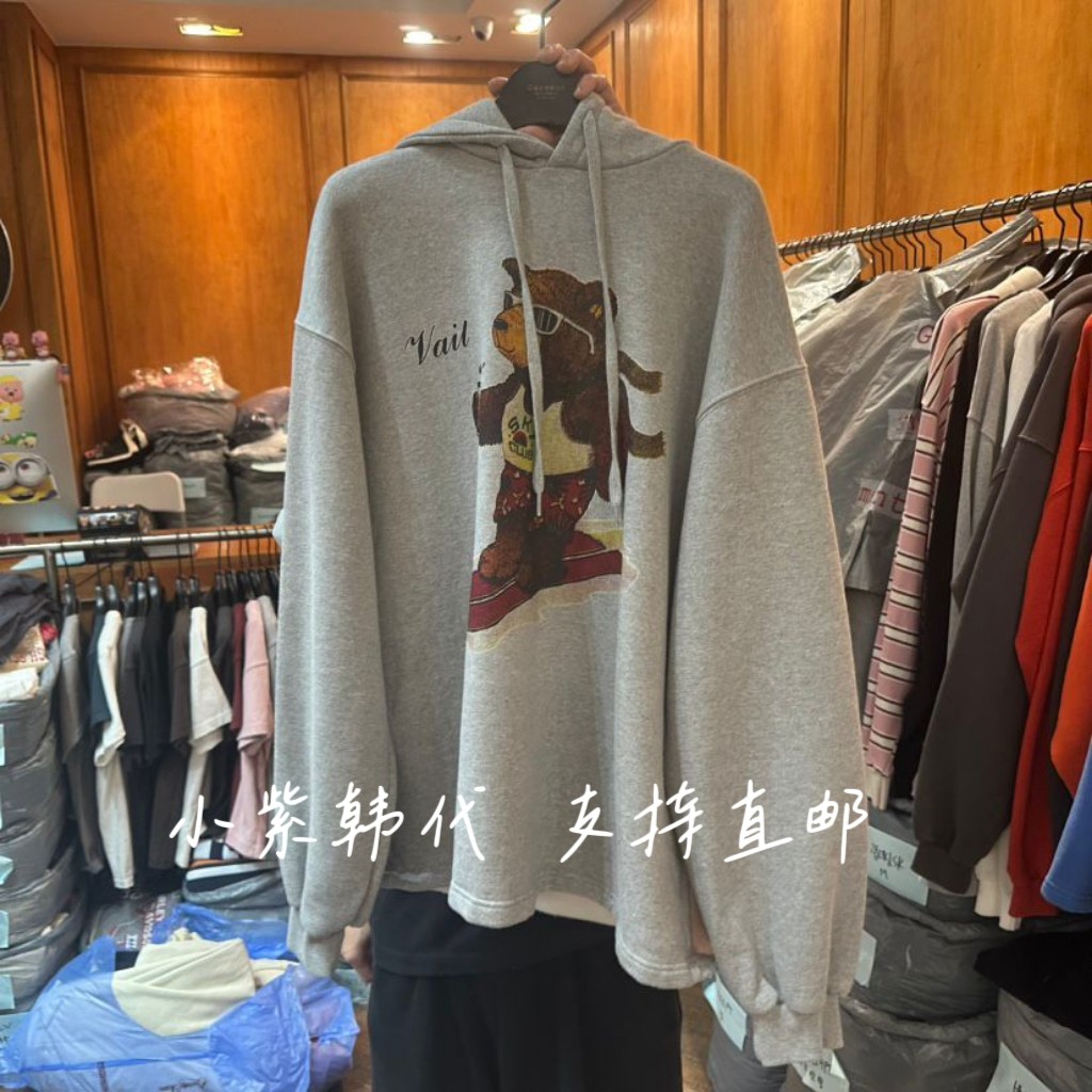 连帽卡通印花长袖卫衣休闲