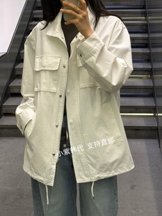 韩国东大门代购MONE-A 26春新款女装时尚简约立领口袋工装外套女
