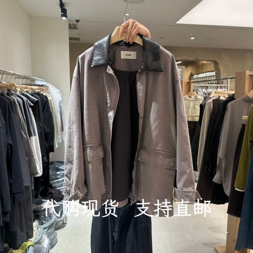 韩代UTRE韩国东大门2026秋冬女装新款时尚百搭翻领拼接外套女