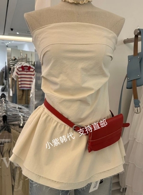 BAGUETTE-P 韩国东大门代购 26春新款女装纯色后拉链抹胸背心裙女