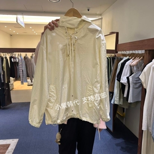 韩国东大门代购FURE26春新款女装抽绳系带复古百搭套头连帽外套女